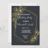 Golden Lijst Navy terug Verjaardagsfeest Kaart (Voorkant)