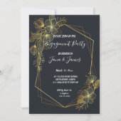 Golden Lijst Navy terug Verloving Kaart (Voorkant)