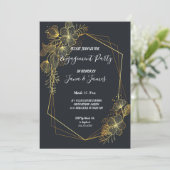 Golden Lijst Navy terug Verloving Kaart (Staand voorkant)