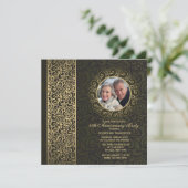 Golden Lijst Photo Jubileum Kaart (Staand voorkant)