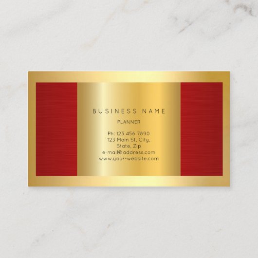 Golden Lijst Rood metaal MInimaal minimaal Visitekaartje (Achterkant)