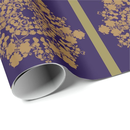Golden Lila ventilator Cadeaupapier (Rol Hoek)
