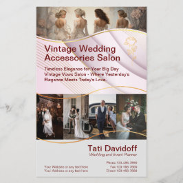 Golden Lila Vintage Bruiloft Accessoires Salon Flyer