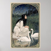 Golden Lilies Art Nouveau Elegance Poster (Voorkant)