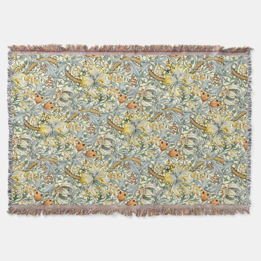 Golden Lilies Throw Blanket Deken (Voorkant)