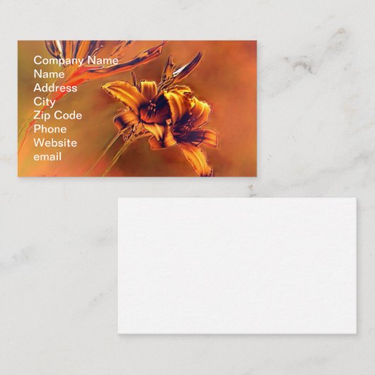 Golden Lilies Visitekaartje (Voorkant / Achterkant)