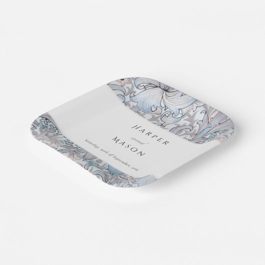 Golden Lilies William Morris Bruiloft Papieren Bordje (Gebogen)