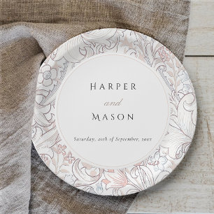 Golden Lilies William Morris Bruiloft Papieren Bordje