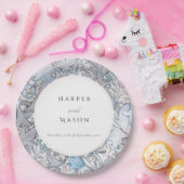  Golden Lilies William Morris Bruiloft Papieren Bordje (Feest)