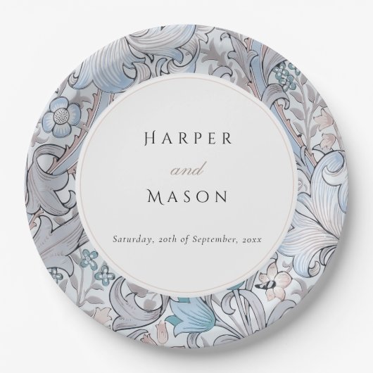  Golden Lilies William Morris Bruiloft Papieren Bordje (Voorkant)