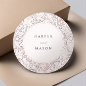 Golden Lilies William Morris Bruiloft Ronde Sticker