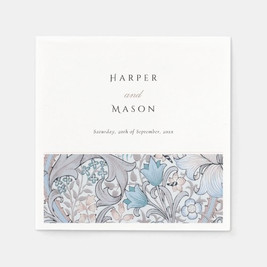  Golden Lilies William Morris Bruiloft Servet (Voorkant)