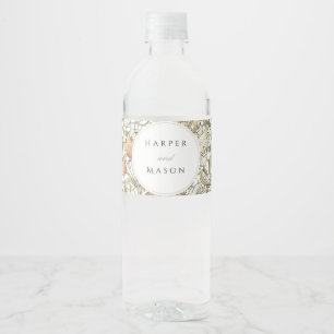  Golden Lilies William Morris Bruiloft Waterfles Etiket