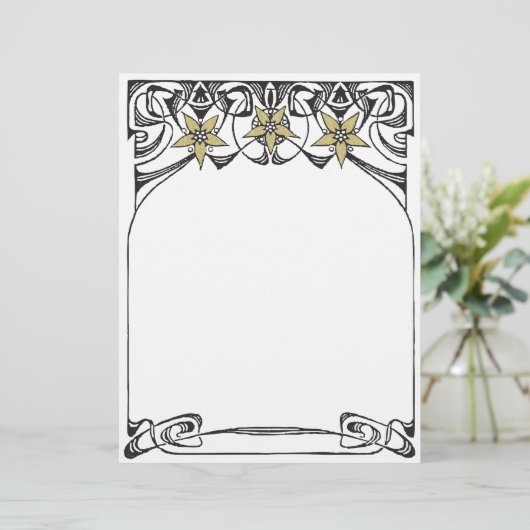 Golden Lily Art Nouveau-grens (Staand voorkant)