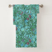 Golden Lily  Bloemen Blauw Roze Groen Bad Handdoek (Insitu)