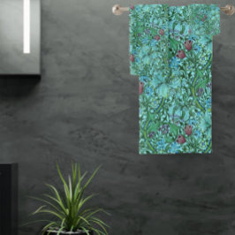 Golden Lily  Bloemen Blauw Roze Groen Bad Handdoek