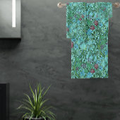 Golden Lily Bloemen Blauw Roze Groen Bad Handdoek