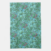 Golden Lily  Bloemen Blauw Roze Groen Theedoek (Verticaal)