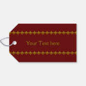 Golden Lily Border + je achtergrond en tekst Cadeaulabel (Achterkant Horizontaal)