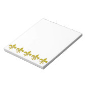 Golden Lily Border + jouw tekst & background Notitieblok (Linkerzijde)