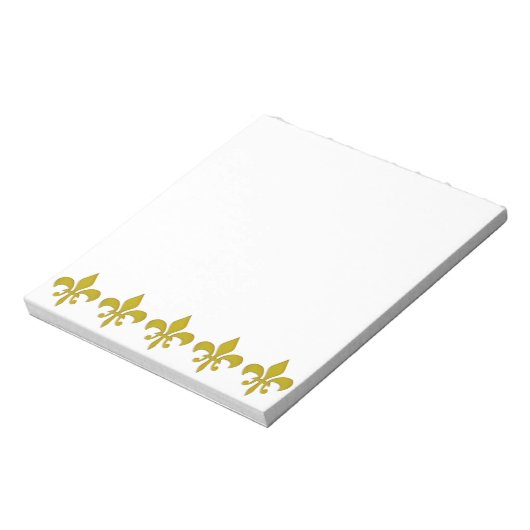 Golden Lily Border + jouw tekst & background Notitieblok (Linkerzijde)