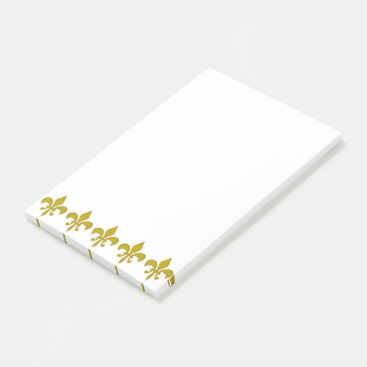 Golden Lily Border + jouw tekst & background Post-it® Notes (Schuin)