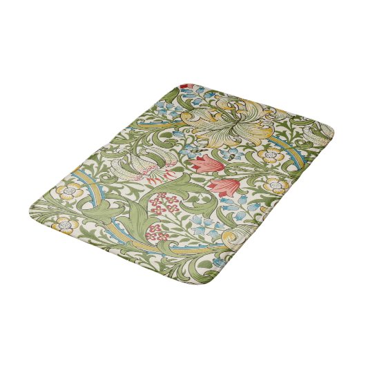 Golden Lily Floral Pattern Badmat (Gekanteld)