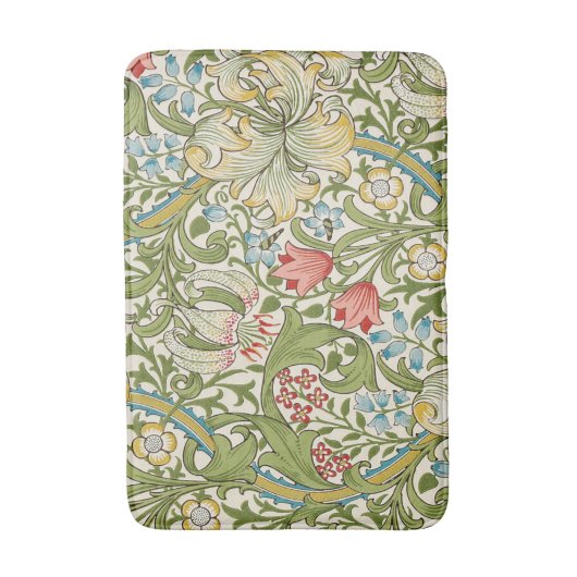 Golden Lily Floral Pattern Badmat (Voorkant Verticaal)