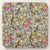 Golden Lily Floral Pattern William Morris Bier Onderzetter (Voorkant)