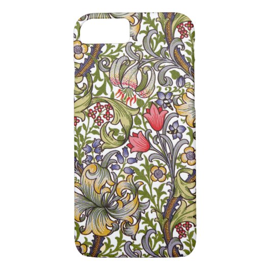 Golden Lily Floral Pattern William Morris Case-Mate iPhone Case (Achterkant)