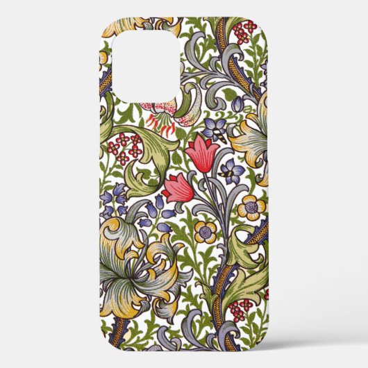 Golden Lily  Floral Pattern William Morris Case-Mate iPhone Case (Achterkant)