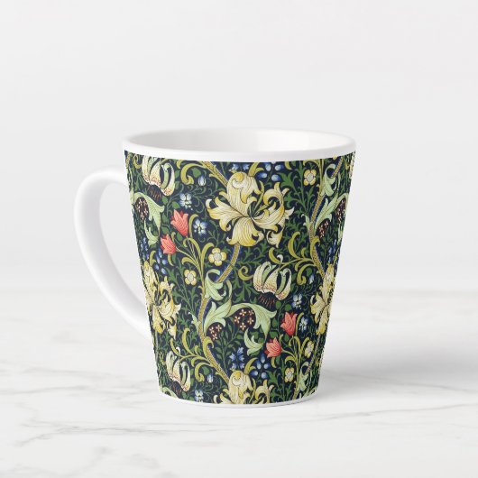 Golden Lily  Floral Pattern William Morris Latte Mok (Linkerhoek)