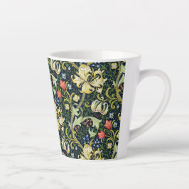 Golden Lily  Floral Pattern William Morris Latte Mok