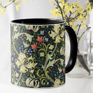 Golden Lily  Floral Pattern William Morris Mok