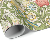 Golden Lily Floral William Morris Wrapping Paper Cadeaupapier (Rol Hoek)