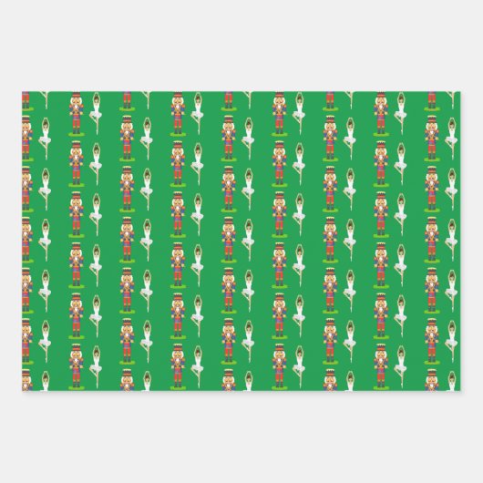 Golden Lily Flowers, Nutcracker en Ballet Dancer Inpakpapier Vel (Voorkant 3)