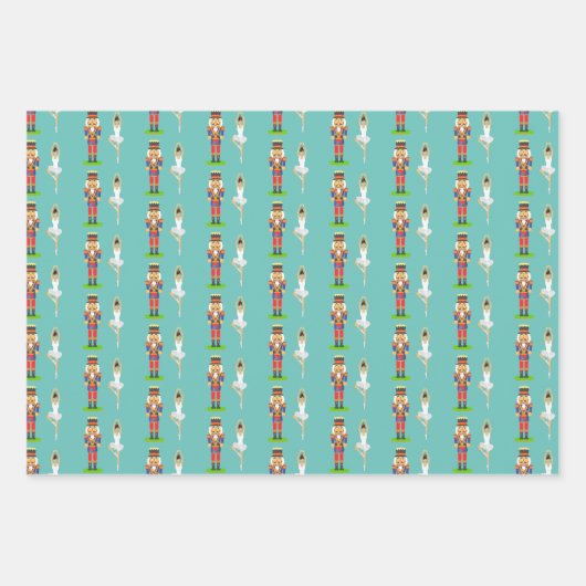 Golden Lily Flowers, Nutcracker en Ballet Dancer Inpakpapier Vel (Voorkant 3)