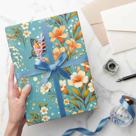 Golden Lily Garden Cadeaupapier (Geschenken)