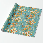 Golden Lily Garden Cadeaupapier (Uitgerold)
