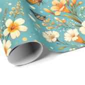 Golden Lily Garden Cadeaupapier (Rol Hoek)