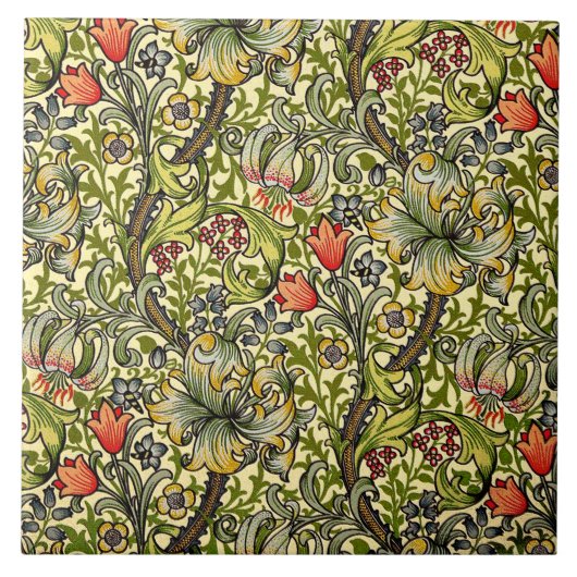 Golden Lily Morris Design Ceramics Tegeltje (Voorkant)