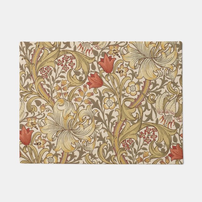 Golden Lily Pattern Versie 2 van William Morris Deurmat (Voorkant)