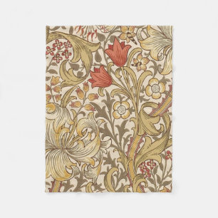 Golden Lily Pattern Versie 2 van William Morris Fleece Deken