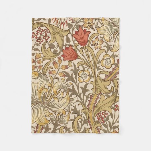 Golden Lily Pattern Versie 2 van William Morris Fleece Deken (Voorkant)
