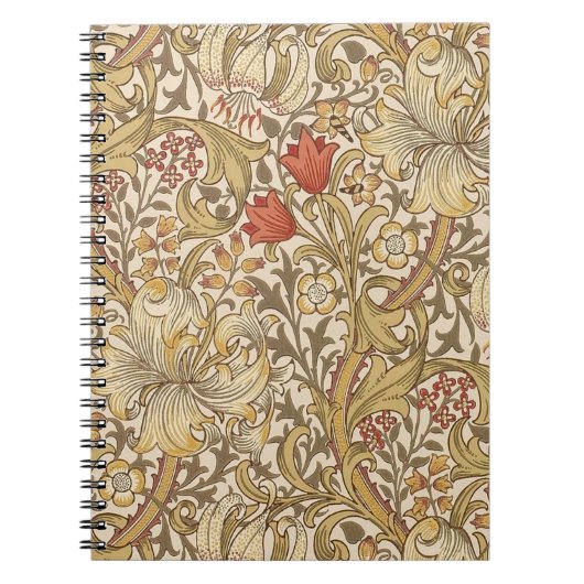 Golden Lily Pattern Versie 2 van William Morris Notitieboek (Voorkant)