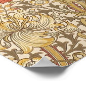 Golden Lily Pattern Versie 2 van William Morris Poster (Hoek)