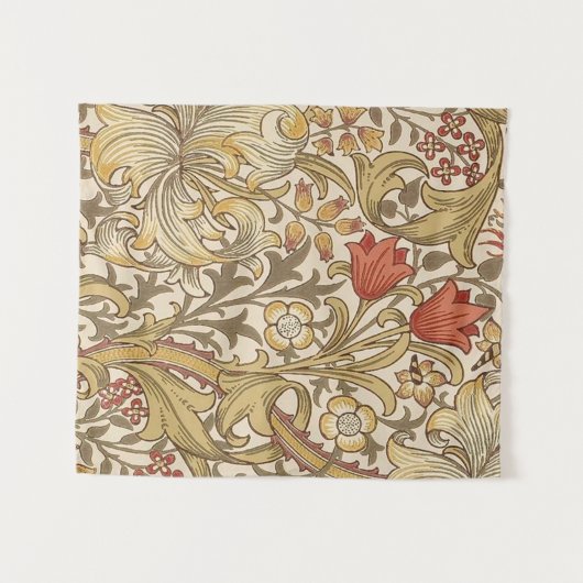 Golden Lily Pattern Versie 2 van William Morris Wandkleed (Voorkant (horizontaal))