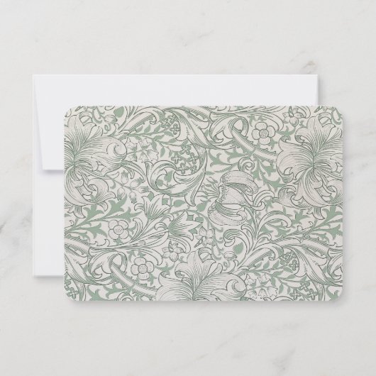 Golden Lily Sage Bruiloft RSVP Kaart Morris (Achterkant)