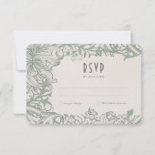 Golden Lily Sage Bruiloft RSVP Kaart Morris (Voorkant)