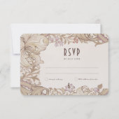 Golden Lily Sage Bruiloft RSVP Kaart Morris (Voorkant)